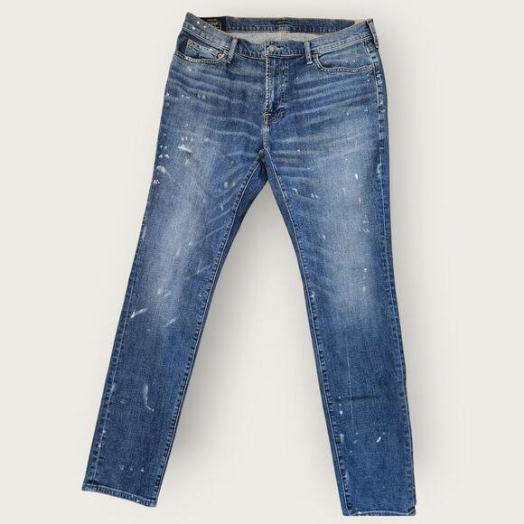 Abercrombie & Fitch Jeans Mens Sz 36x32 Super Skinny Paint Splatter Design NWOT - Picture 1 of 8